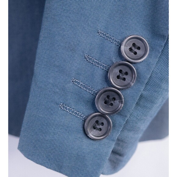 H&M Mens Blazer Sport Coat Two Button Casual Jacket Size 34R Classic FIT BLUE - Picture 7 of 11